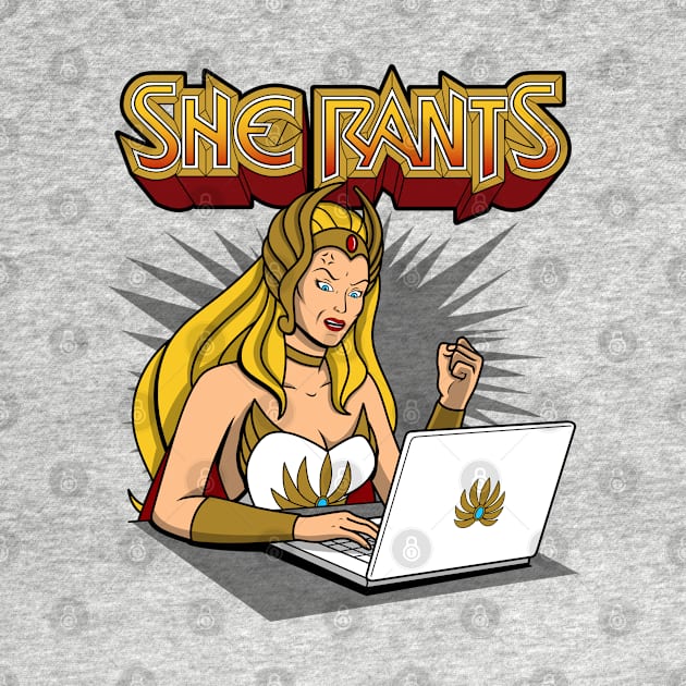 She Rants Funny 80's Superhero Techie Ranting Online Social Media by BoggsNicolas